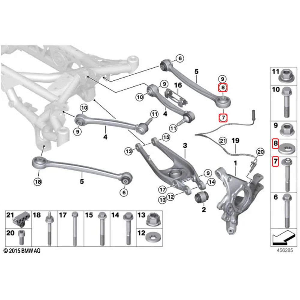 BMW M2 / M3 / M4 F8X & G8X Rear Toe Lockout Shims – Alignment Lock Kit | XC3 Engineering